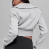 Giacca corta in maglia Scholar con zip integrale - Grigio melange sportivo