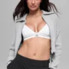 Giacca corta in maglia Scholar con zip integrale - Grigio melange sportivo