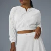 Giacca corta in micro plissettatura - Bianco