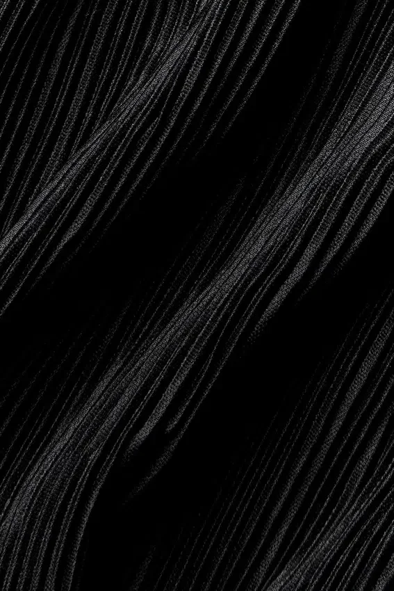 Giacca corta in microplissè - Nero