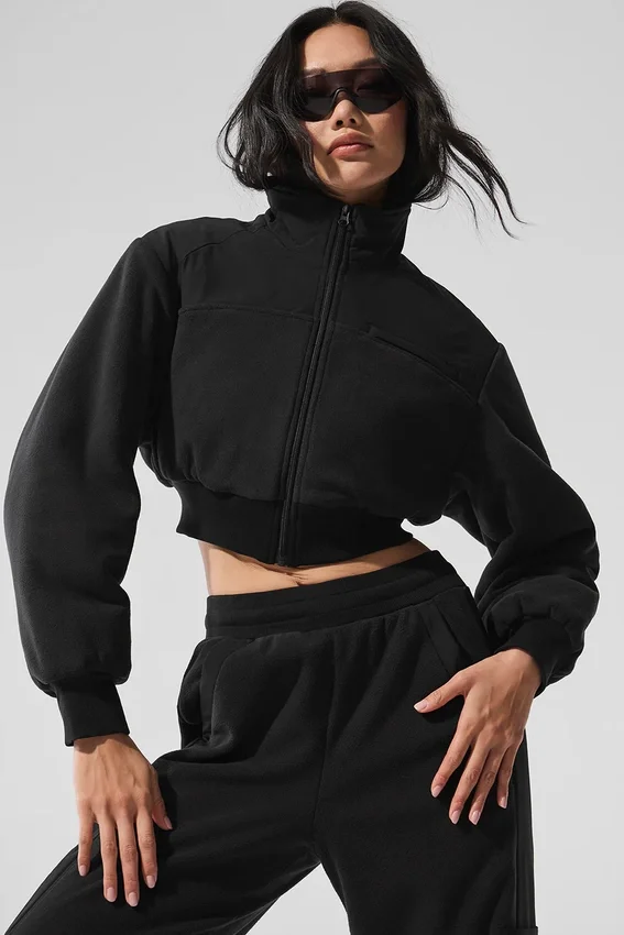 Giacca corta in pile polare Wintry Mix - Nero
