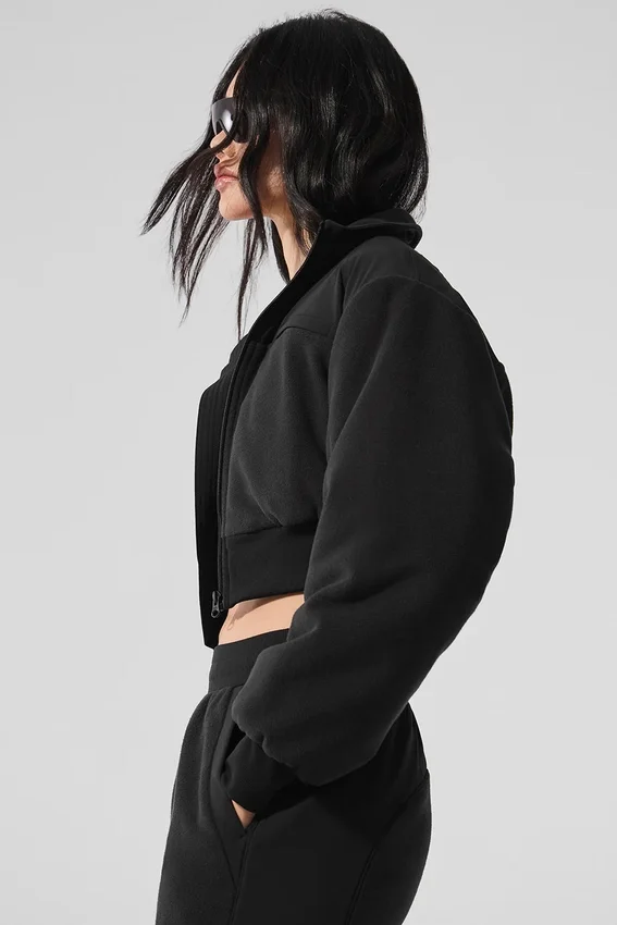 Giacca corta in pile polare Wintry Mix - Nero
