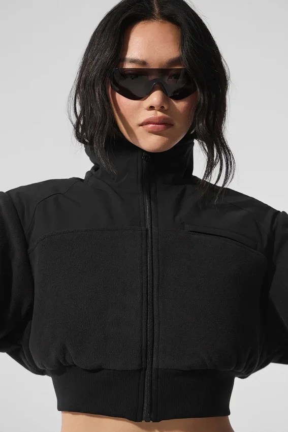 Giacca corta in pile polare Wintry Mix - Nero