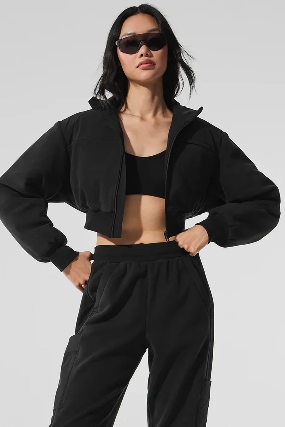 Giacca corta in pile polare Wintry Mix - Nero