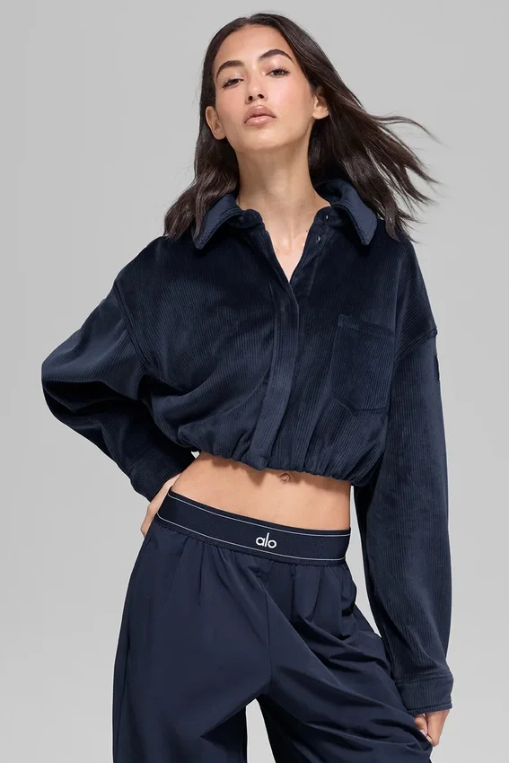 Giacca corta Mountain Side in velluto a coste - Blu navy