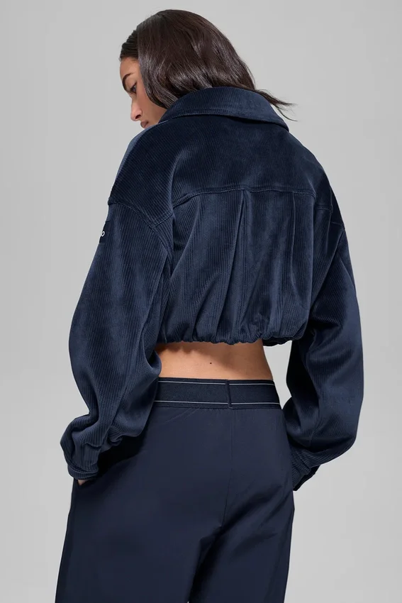 Giacca corta Mountain Side in velluto a coste - Blu navy