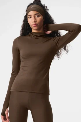Giacca da corsa con cappuccio Airlift Winter Warm - Espresso