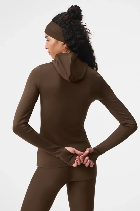 Giacca da corsa con cappuccio Airlift Winter Warm - Espresso