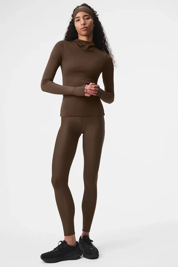 Giacca da corsa con cappuccio Airlift Winter Warm - Espresso