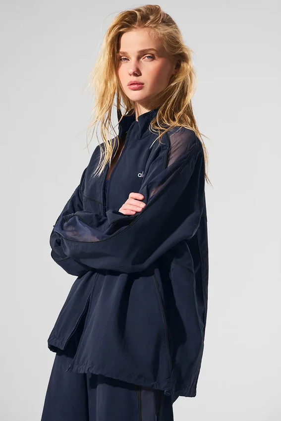 Giacca da tuta Origin con zip integrale - Blu navy/Nero