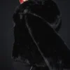Giacca di tendenza in pelliccia sintetica opulenta - Nero