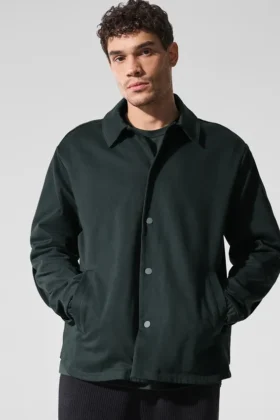 Giacca Edition in similpelle scamosciata - Verde antracite