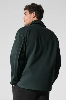 Giacca Edition in similpelle scamosciata – Verde antracite