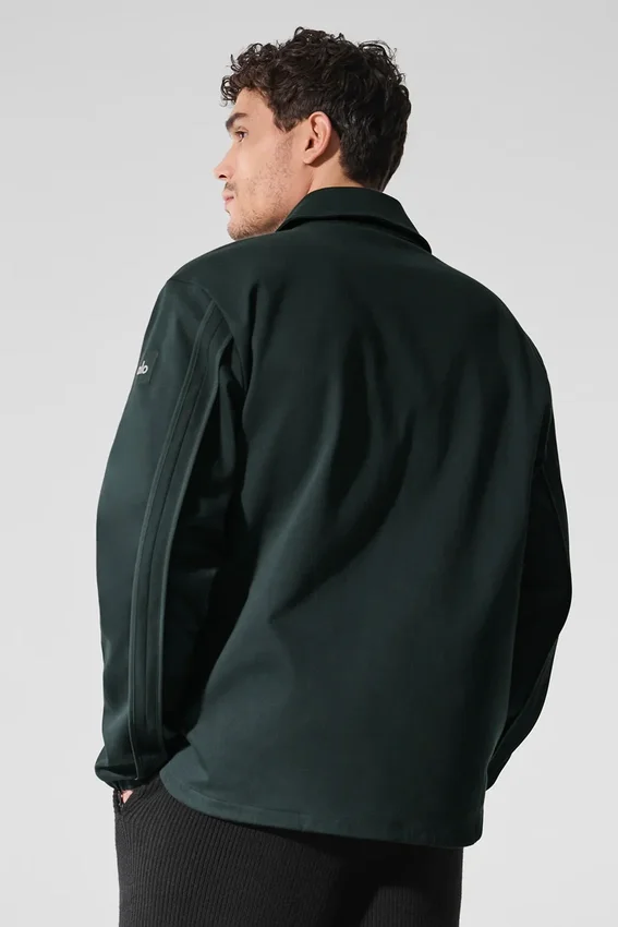 Giacca Edition in similpelle scamosciata - Verde antracite