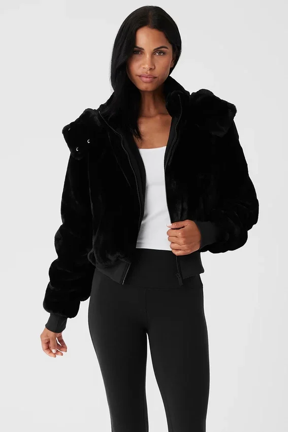 Giacca Foxy in pelliccia sintetica - Nera