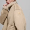 Giacca Grand in finta pelle di montone - Woodland Tan