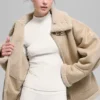 Giacca Grand in finta pelle di montone - Woodland Tan
