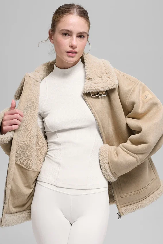 Giacca Grand in finta pelle di montone - Woodland Tan