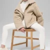 Giacca Grand in finta pelle di montone - Woodland Tan
