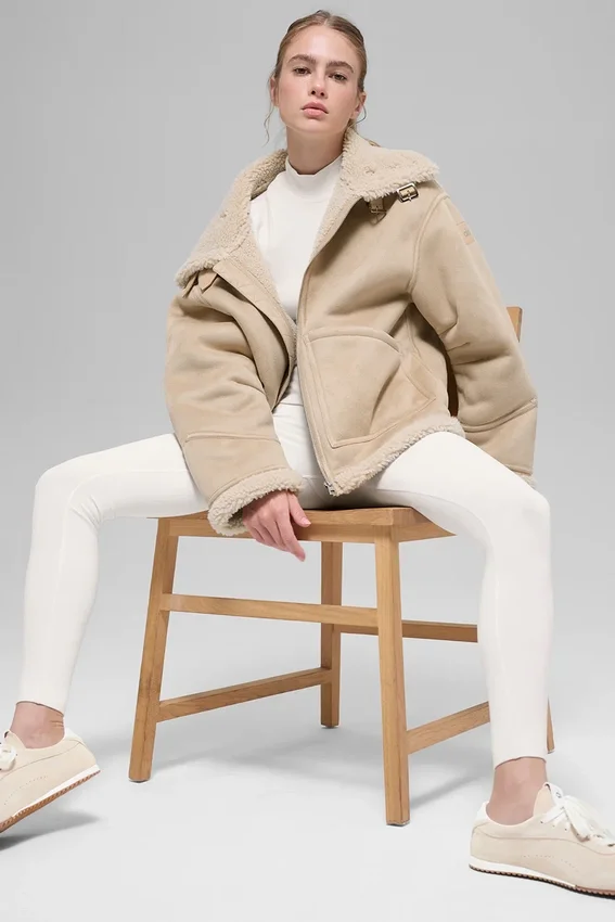Giacca Grand in finta pelle di montone - Woodland Tan