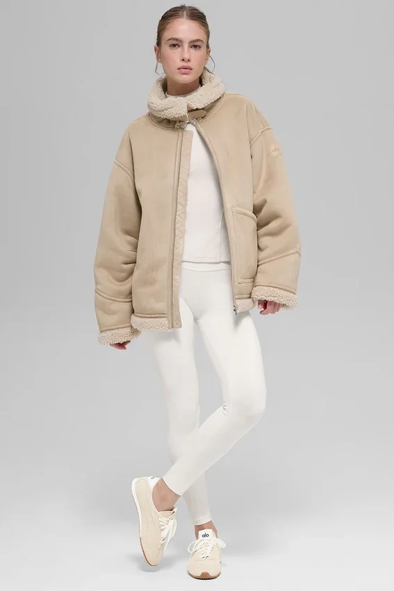 Giacca Grand in finta pelle di montone - Woodland Tan