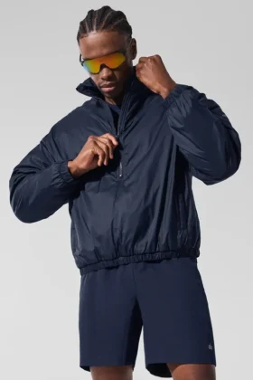 Giacca pullover Latitude leggera con mezza zip - Blu navy