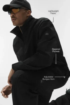 Giacca Takeaway Track con zip integrale – Nero