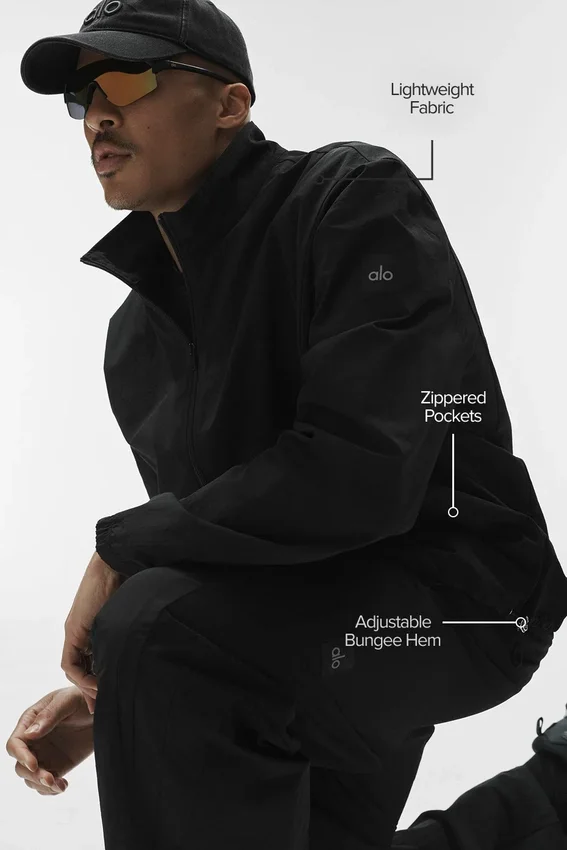 Giacca Takeaway Track con zip integrale - Nero
