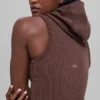 Gilet con cappuccio a coste bicolore senza cuciture - Brownstone Heather