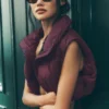 Gilet imbottito corto Gold Rush - Borgogna