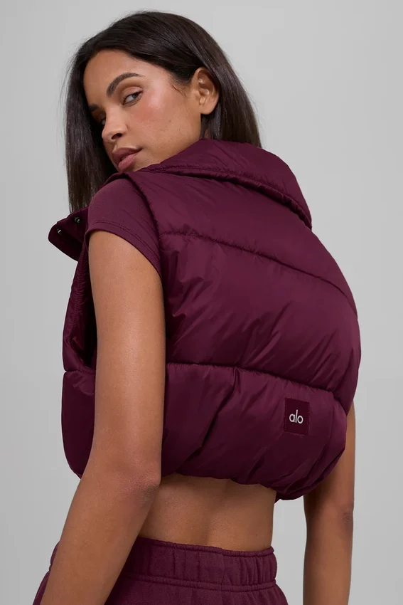 Gilet imbottito corto Gold Rush - Borgogna