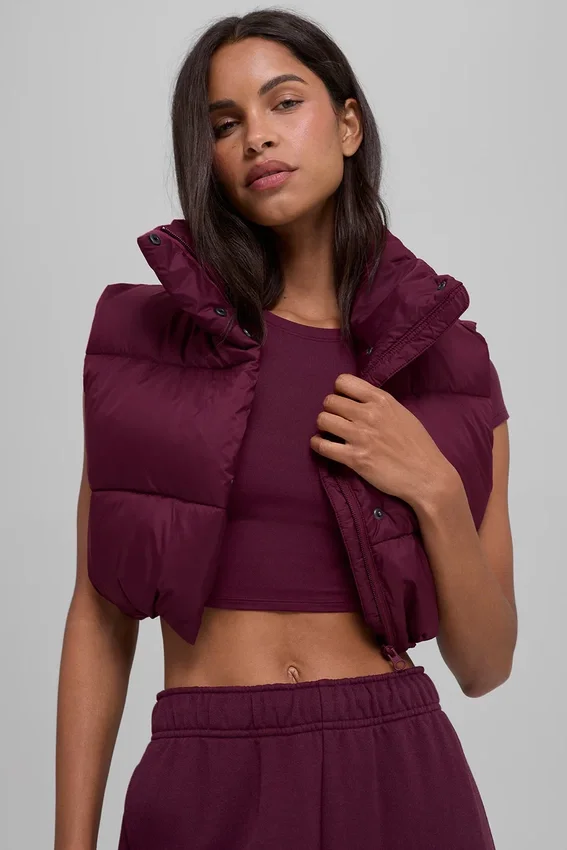 Gilet imbottito corto Gold Rush - Borgogna