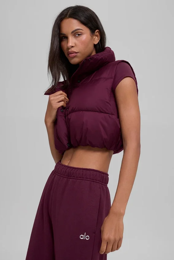 Gilet imbottito corto Gold Rush - Borgogna