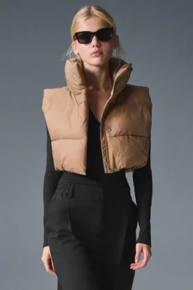 Gilet imbottito corto Gold Rush - Mandorla tostata