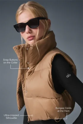 Gilet imbottito corto Gold Rush – Mandorla tostata