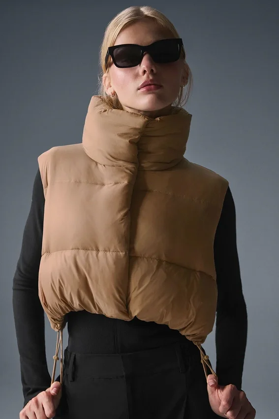 Gilet imbottito corto Gold Rush - Mandorla tostata