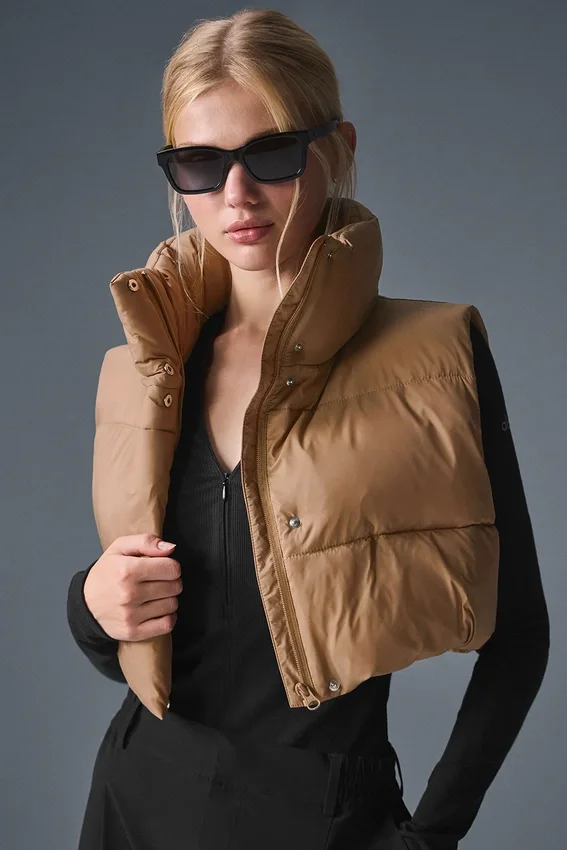 Gilet imbottito corto Gold Rush - Mandorla tostata