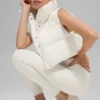 Gilet imbottito Gold Rush corto - Avorio