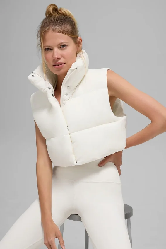 Gilet imbottito Gold Rush corto - Avorio