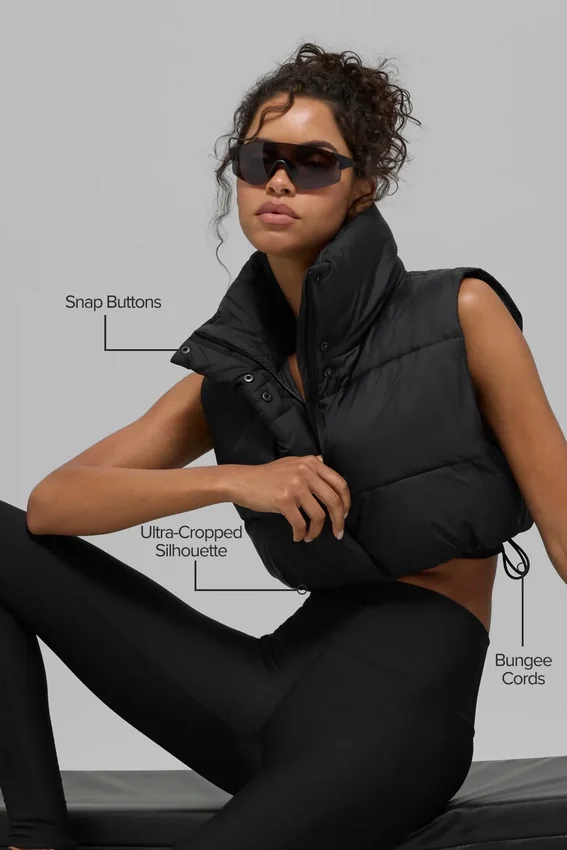 Gilet imbottito Gold Rush corto - Nero