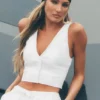 Gilet Riviera in misto lino - Bianco