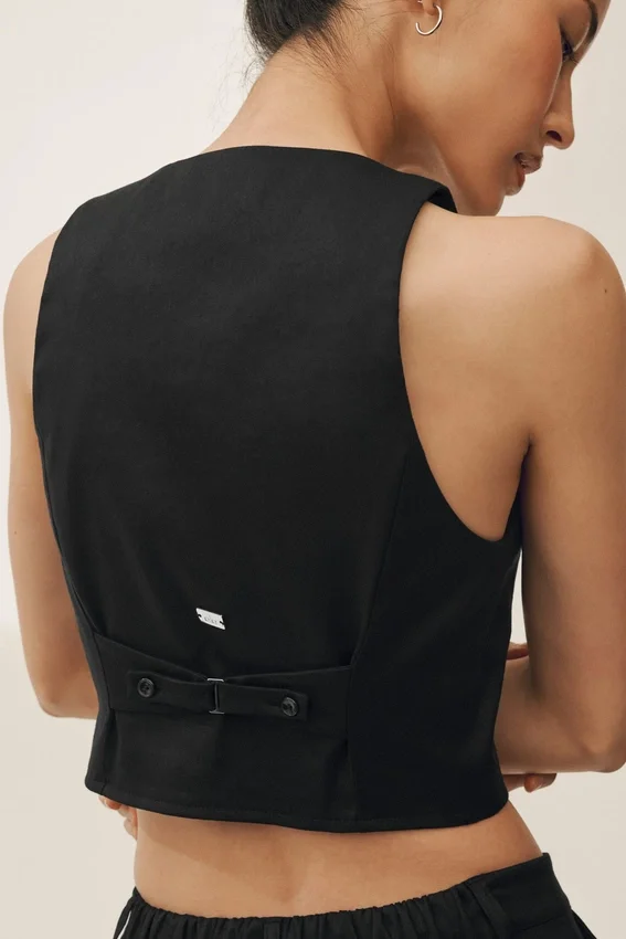 Gilet Riviera in misto lino - Nero