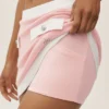 Gonna capri da sogno in cotone e cashmere High-Waist - Rosa sole/Bianco