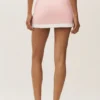 Gonna capri da sogno in cotone e cashmere High-Waist - Rosa sole/Bianco
