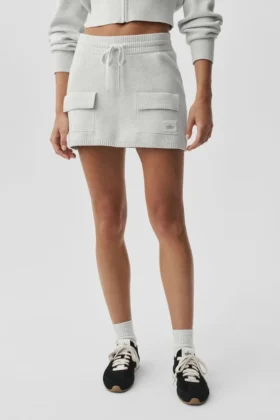 Gonna cargo in maglia Scholar – Bianco melange