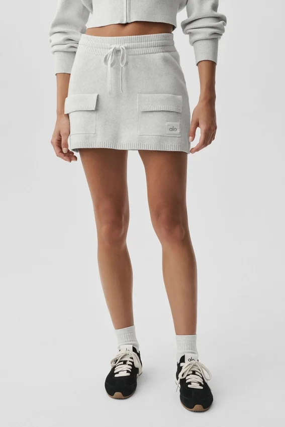 Gonna cargo in maglia Scholar - Bianco melange
