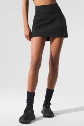Gonna da tennis High-Waist “Good Form” con effetto Airbrush - Nero