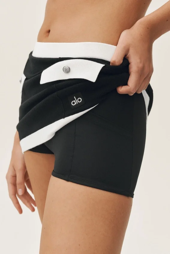 Gonna High-Waist Capri Dream in misto cotone e cashmere - Nero/Bianco