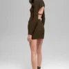Gonna High-Waist in maglia denim - Espresso/Nero