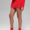 Gonna High-Waist in maglia denim - Rosso brillante